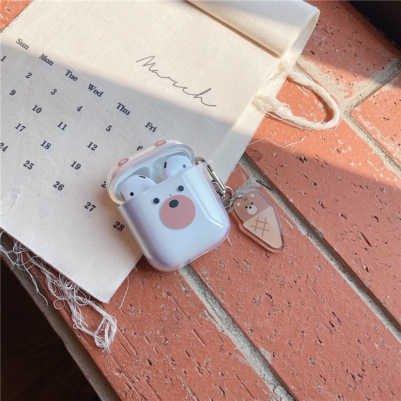 AirPods Pro Airpods 1/2 Mặt dây chuyền kem Hộp đựng tai nghe TPU Vỏ mềm | BigBuy360 - bigbuy360.vn