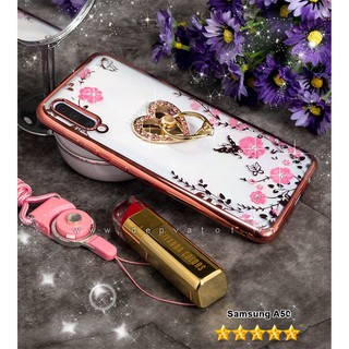 Ốp lưng Samsung A50 dẻo hình hoa