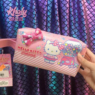 🌈Hộp bút, bóp viết da 1 ngăn hình Hello Kitty Fresh Punch Candy màu hồng cho học sinh bé gái (Thái Lan) - 180KTP088100