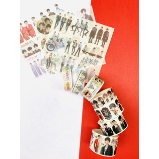 Băng dính Ảnh dán TFBOYS Vương Nguyên Vương Tuấn Khải Dịch Dương Thiên Tỉ washi tape sticker idol hoa ngữ trang trí