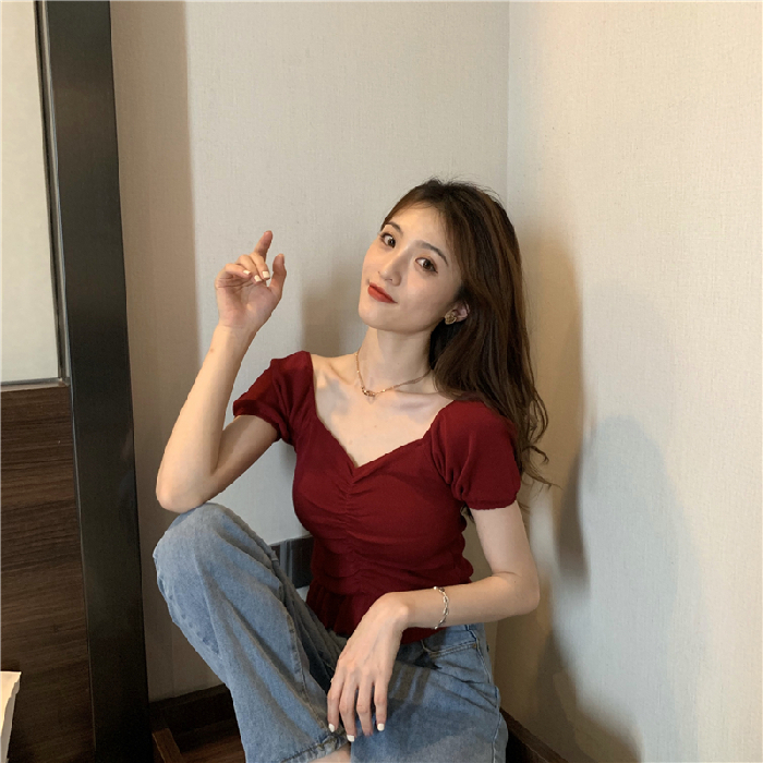 Áo Croptop Ngắn Tay Gợi Cảm Cho Nữ Kiểu Hàn Quốc 2021 | BigBuy360 - bigbuy360.vn