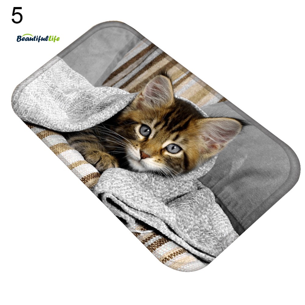 Decor Carpet Cat Kitten Xmas Non-Slip Bathroom Mat