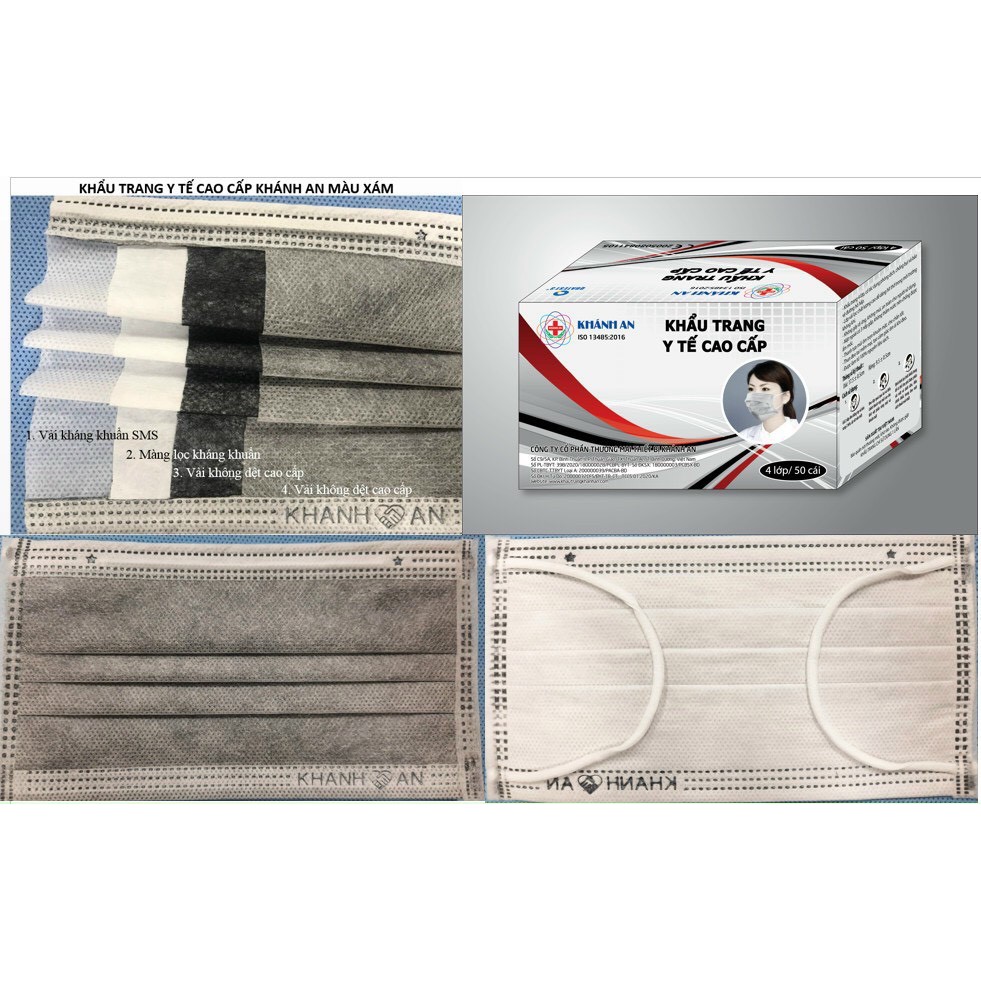 [Giá Sỉ] Hộp 50 cái khẩu trang y tế Khánh An 4 lớp kháng khuẩn + | BigBuy360 - bigbuy360.vn