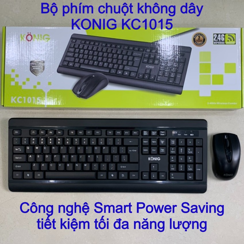 ✨ Bàn Phím + Chuột Không Dây KONIG KC1015 - Hàng Mới + Chính Hãng 100%- Bảo Hành 1 ĐỔI 1- FULL BOX