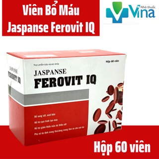 Viên uống Jaspanse Ferovit IQ giúp bổ sung sắt, acid foric hỗ trợ giảm thiếu máu do thiếu sắt