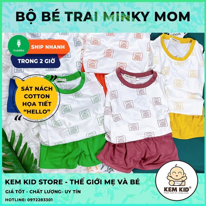 Minky Mom bộ sát nách HELLO