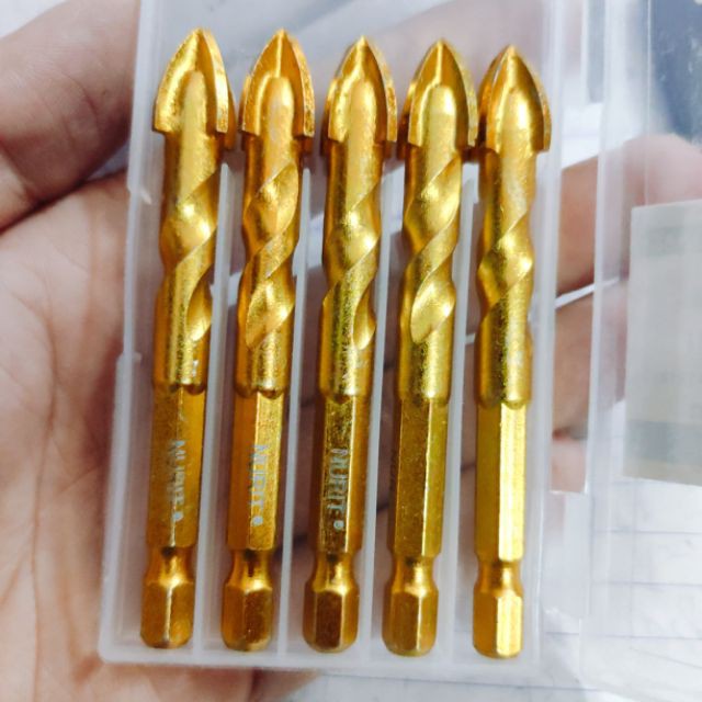 [SALE] [GIÁ TỐT] Mũi Khoan Gạch, Đá, Kính, Bê Tông Đa Năng 4 cạnh chui lục giác 6mm 8mm 10mm 12mm