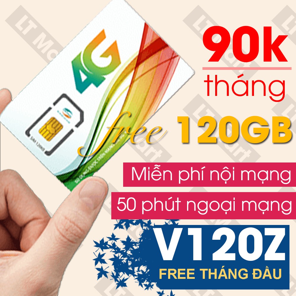 {FREE 30 NGÀY} Sim Viettel 4G V90 mới {V120Z} V120N 120GB/Tháng {4GB/Ngày} +miễn phí gọi LTMart