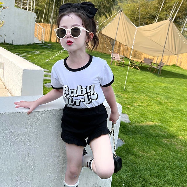 Bộ Áo Thun Tay Ngắn + Quần Short Phong Cách Hàn Quốc Dễ Phối Đồ Thời Trang Mùa Hè Cho Nữ 5