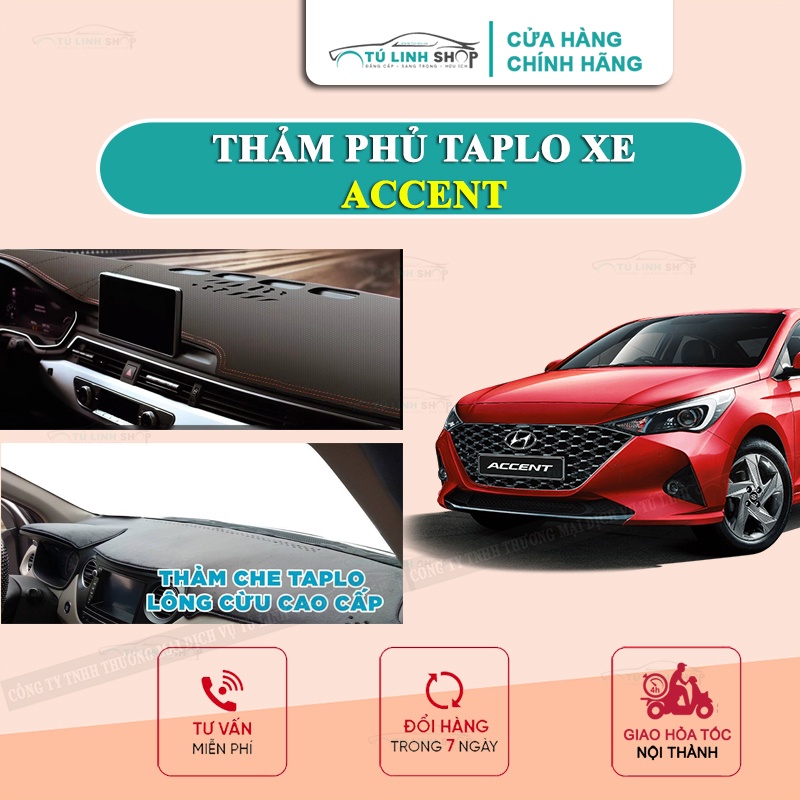 [Mã LIFEAUMAY giảm 10% tối đa 30k đơn 150k] Thảm taplo ACCENT bằng lông Cừu 3 lớp hoặc Da Cacbon