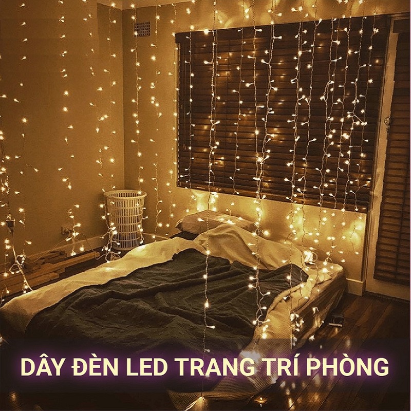 Đèn Led- Dây Đèn Led Cắm Điện 8 chế độ, Nhấp Nháy, Trang Trí Decor Phòng Ngủ,  10m- Vanphongphambaolinh.