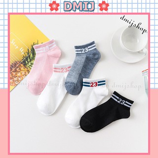 Set 5 đôi tất nữ cổ thấp họa tiết cổ số 23 2 gạch T58