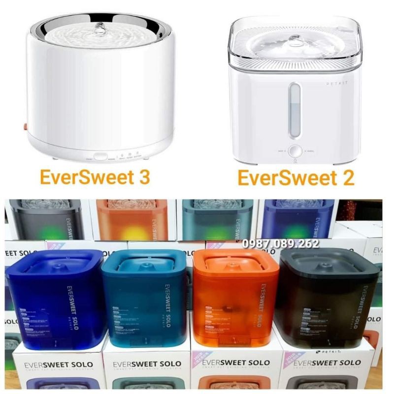 Máy lọc uống nước cho chó mèo Petkit Eversweet 2-3-Solo-5- 6 mini