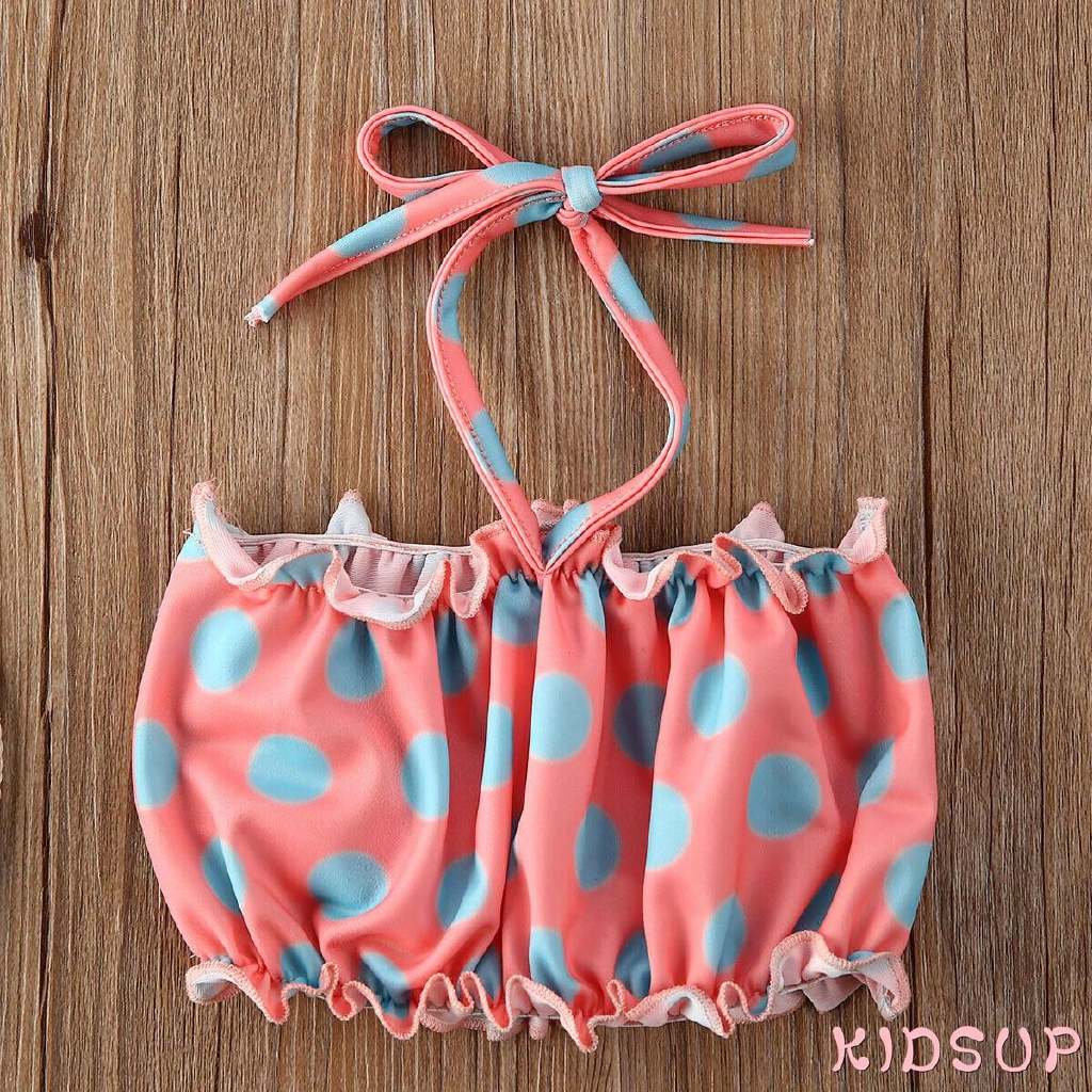 Set đồ bơi bikini họa tiết chấm bi xinh xắn cho bé gái