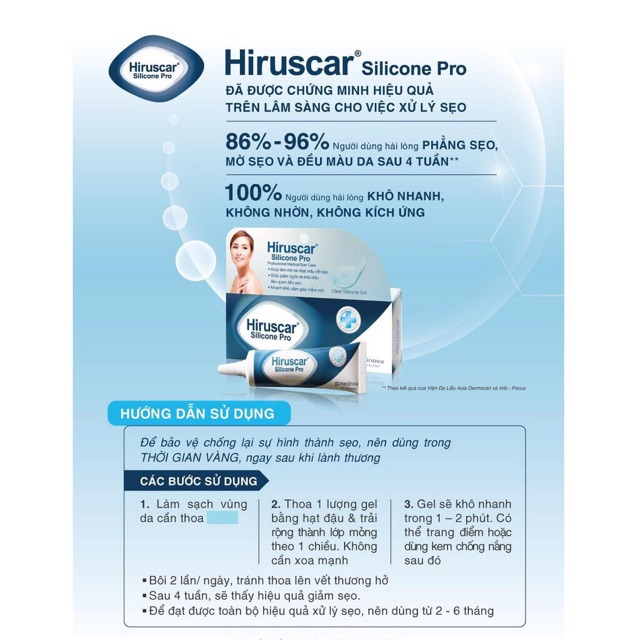 HIRUSCAR SILICON PRO - đột phá ngừa sẹo tub 4g