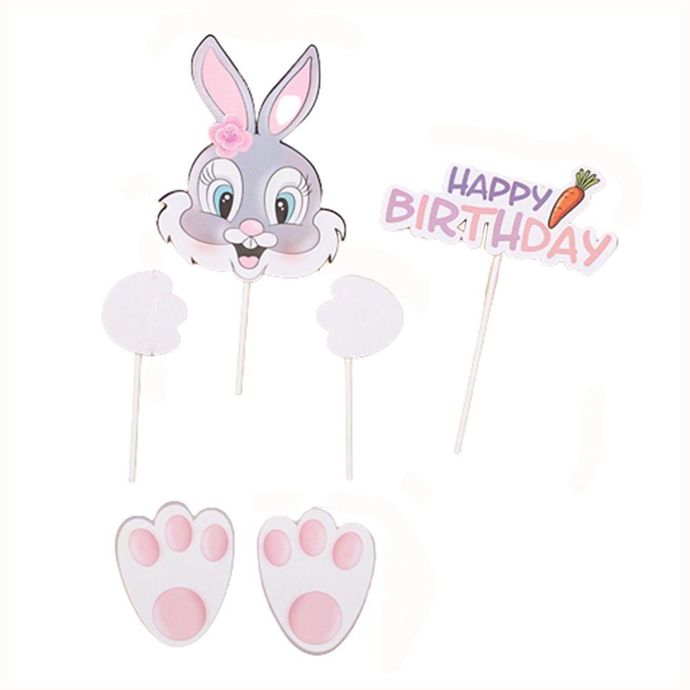 Que Cắm Trang Trí Bánh Kem Hình Thỏ Dễ Thương