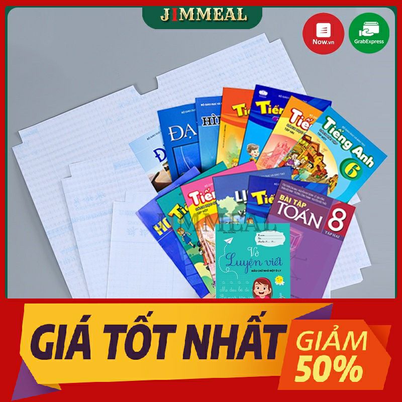 Set 10 Tờ Decal Bọc Sách Vở, Giấy Bóng Bọc  Vở Trong Suốt, Chống Nước,Chống Rách