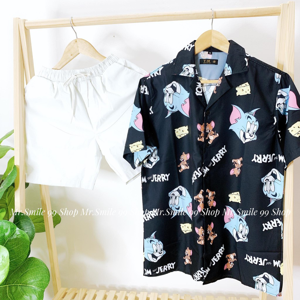 ÁO SƠ MI HỌA TIẾT ĐI BIỂN UNISEX MR SMILE 99 SHOP | BigBuy360 - bigbuy360.vn