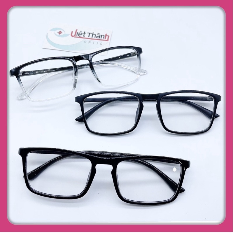 Gọng kính cận vuông ombre lắp được cận viễn loạn unisex tiktok mã L ombre