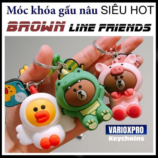 Móc khóa Gấu NÂU LINEFRIENDS hóa trang nhân vật - HOT TREND của giới trẻ hiện nay