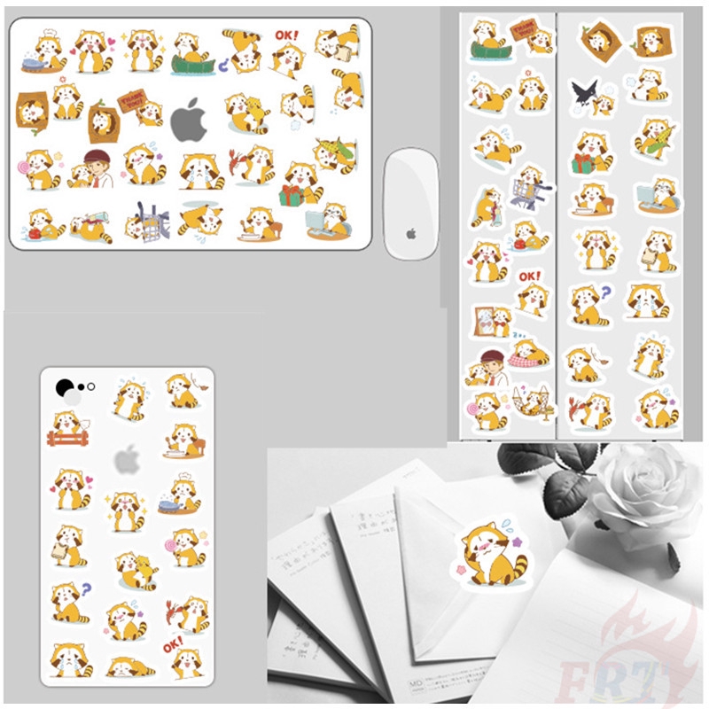 ❉ Racoon Giấy và decal dán tường A ❉ 40Pcs/Set DIY Decals Stickers for Diary Laptop Scrapbooks Skateboard