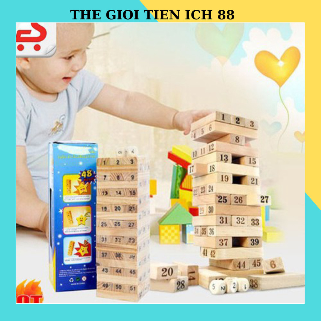 Trò chơi rút gỗ 54 thanh kèm 4 xúc xắc 0079843 THẾ GIỚI TIỆN ÍCH