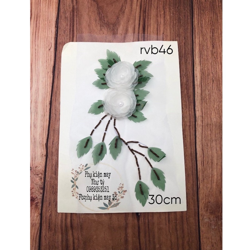 hoa ruy băng 2 hoa xinh xắn 30cm
