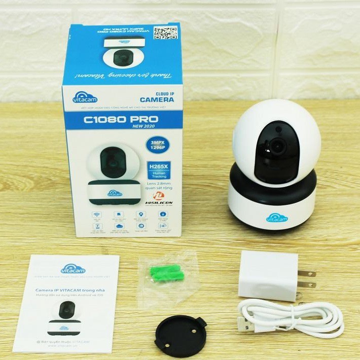 Camera IP Wifi Vitacam C1280 3.0MP FullHD+ 1536P hồng ngoại ban đêm - đàm thoại 2 chiều (Trắng) | BigBuy360 - bigbuy360.vn