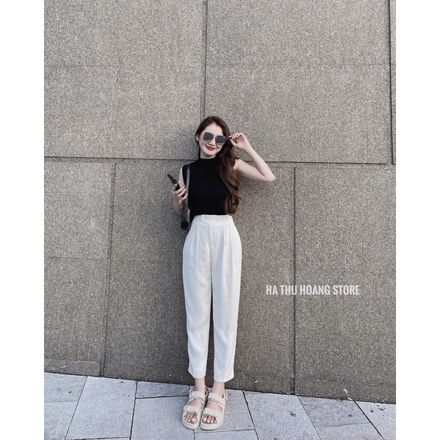 ✔ 𝗙𝗥𝗘𝗘 𝗦𝗛𝗜𝗣 SÉT ÁO THUN GÂN SÁT NÁCH CỔ 3 PHÂN MIX QUẦN BAGGY SIÊU ĐEPH TÔN DÁNG LẮM Ạ