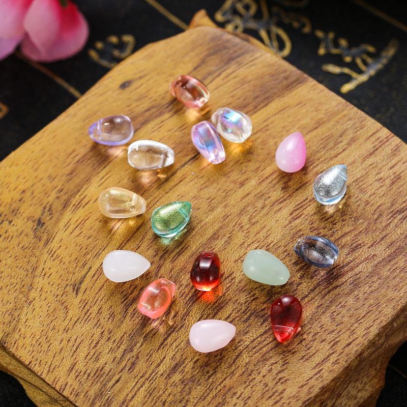 1 Bộ 10 Hạt Pha Lê Hình Giọt Nước Nhiều Màu 6 * 9mm Làm Đồ Thủ Công diy