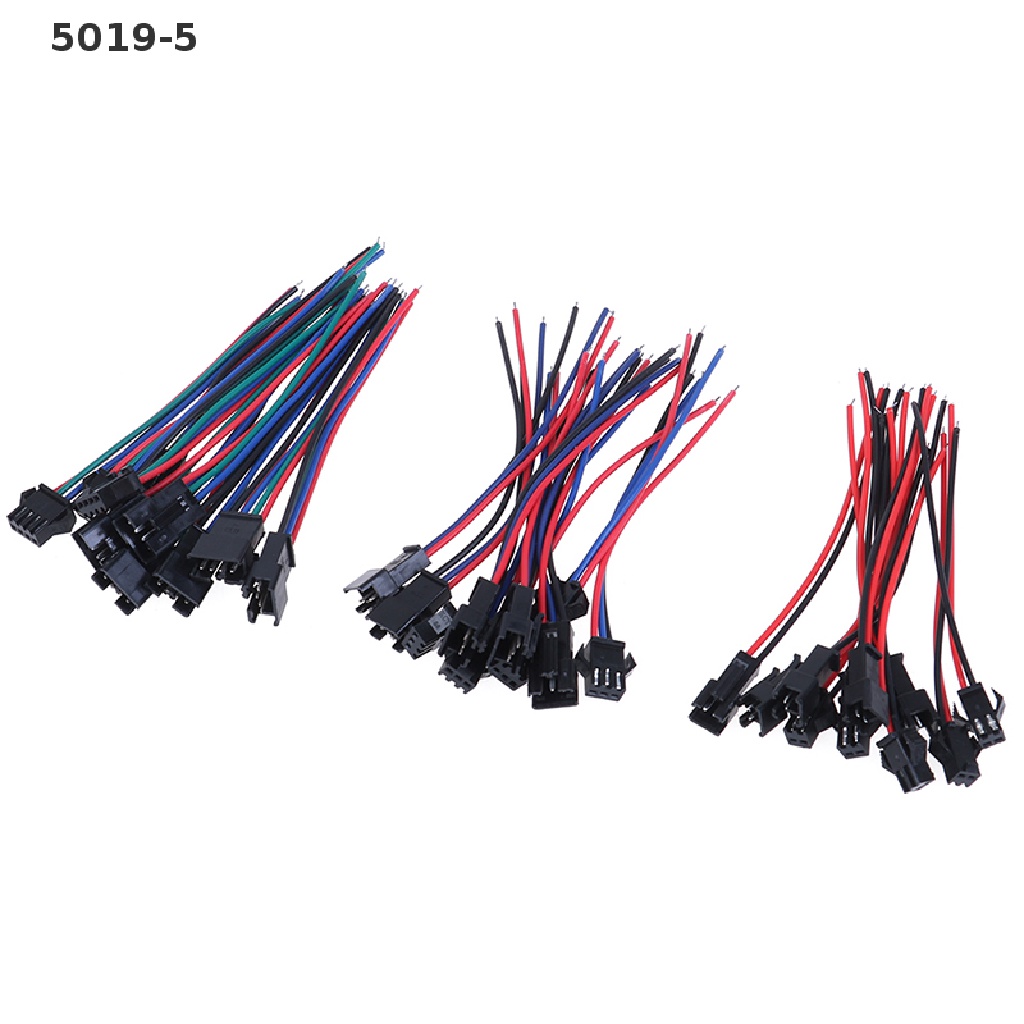 5019-5 5 Cặp SM 2Pin 3Pin 4Pin Nối Dây Đèn LED 20cm