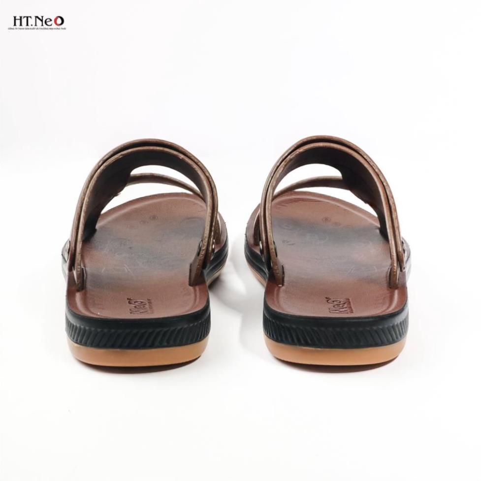 ❄ Dép da nam đen đế kếp dép tăng chiều cao 4cm Xăng đan Sandal nam da bò xịn quai ngang quai hậu cao cấp V1