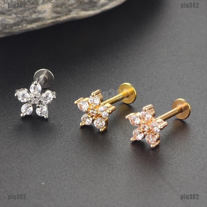 Khuyên Tai Hình Hoa Bằng Thép Không Gỉ Piq302 | BigBuy360 - bigbuy360.vn