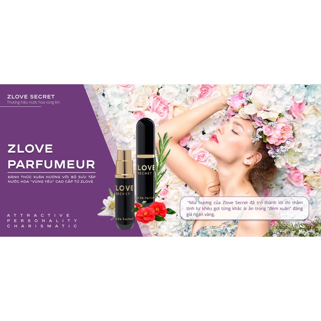 Tinh Dầu Nước Hoa Zlove Secret 5ml Hương Thơm Ngọt Ngào Lôi Cuốn Lưu Hương 48h(Hàng Chính Hãng)