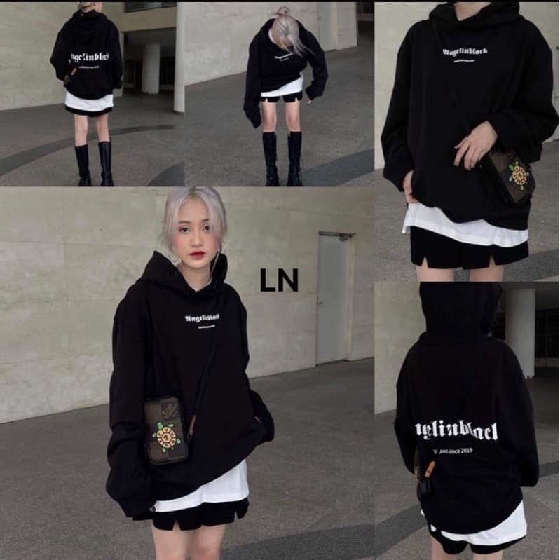 Áo hoodie Angel chữ thái mũ 2 lớp DA6