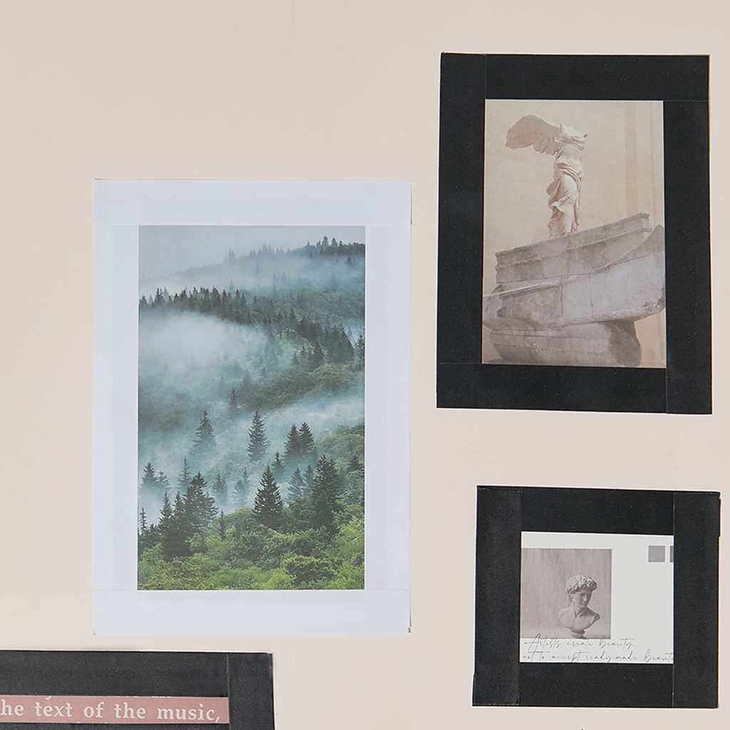 Băng Keo Washi Màu Trắng Đen Trơn Đơn Giản Dùng Trang Trí Sổ Tay DIY