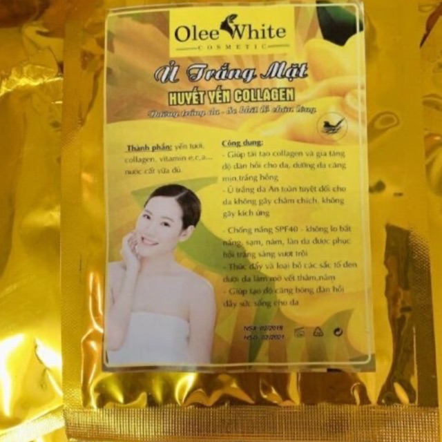 Ủ trắng mặt OLEE WHITE ,huyết yến collagen