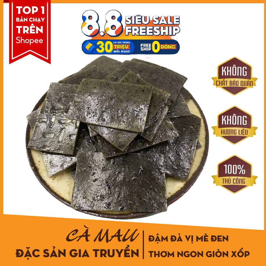 Bánh phồng mè đen ngon |Bánh phồng vừng đen ngon| Đặc sản Cà Mau |GÓI 100G|KHÔNG NGON HOÀN TIỀN