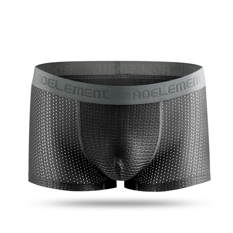 Quần lót boxer ADFASHION bằng lụa lạnh phối lưới thoáng khí thoải mái co giãn thời trang quyến rũ cho nam 114