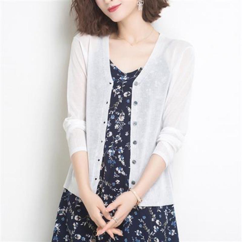 Áo Khoác cardigan Vải Lụa Lạnh Dệt Kim Mỏng Ngắn Bảo Vệ Chống Nắng Bên Ngoài Cho Nữ Năm 2021👗Purashiersacefairy dress👚】 | BigBuy360 - bigbuy360.vn