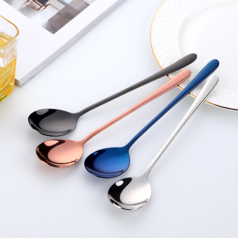 Muỗng cán dài bằng thép không gỉ 304 thiết kế độc đáo phong cách Hàn Quốc chất lượng cao