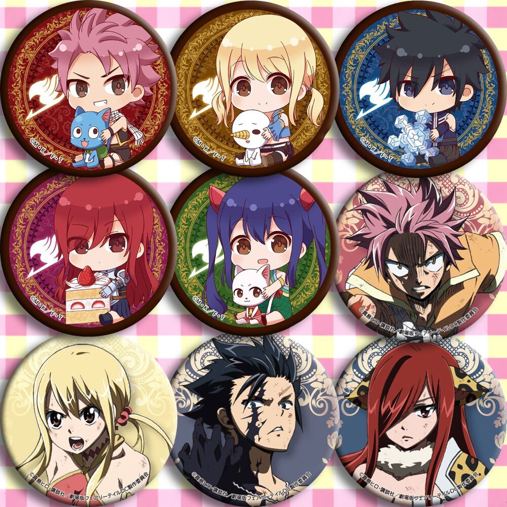 1pc Fairy Tail Lucy Anime Badge Around 58mm Backpack