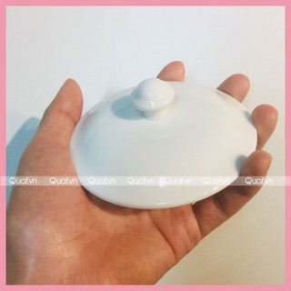Nắp cốc sứ trắng Bát Tràng
