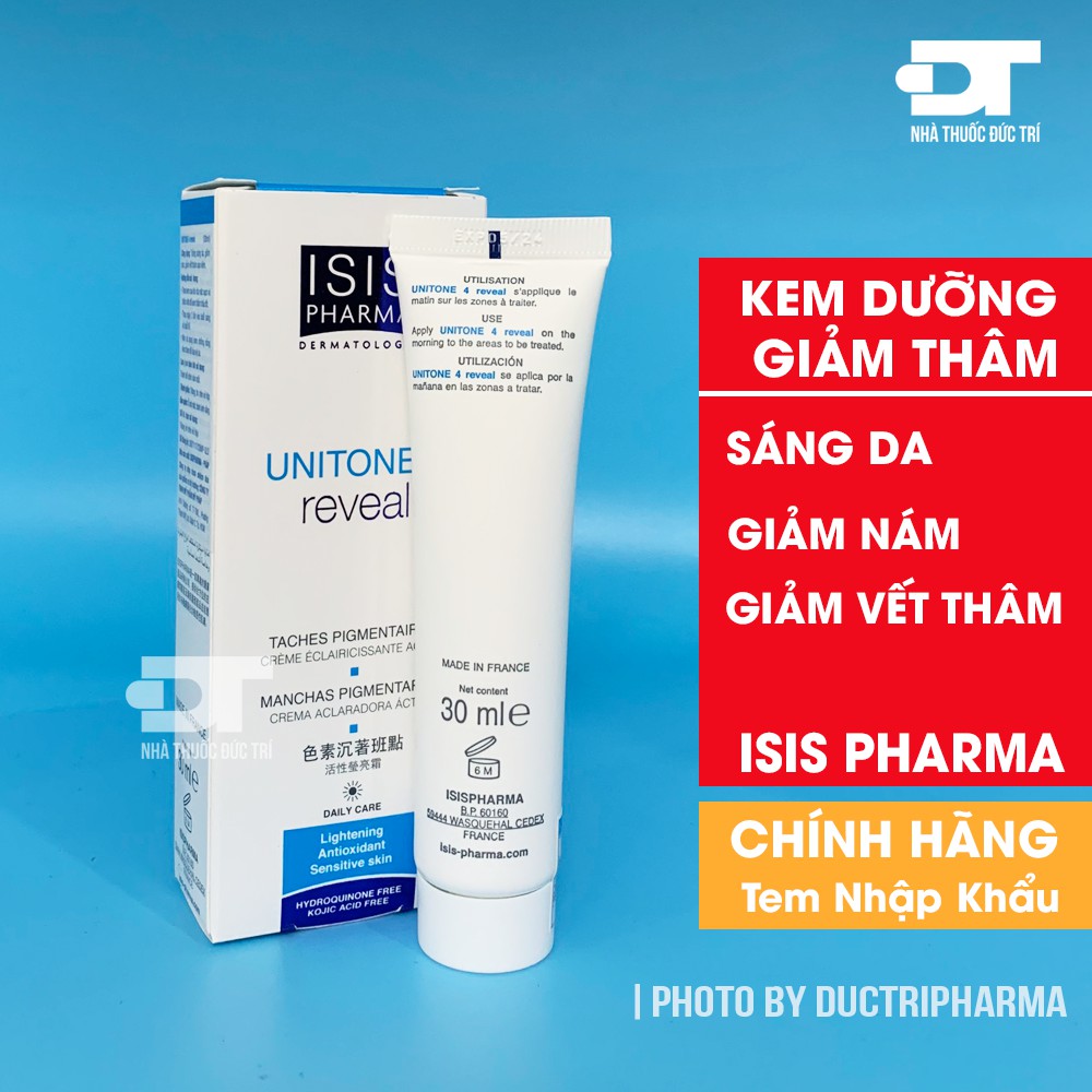 [CHÍNH HÃNG] Kem dưỡng sáng da, mờ thâm nám UNITONE 4 REVEAL 30ml - ISIS PHARMA