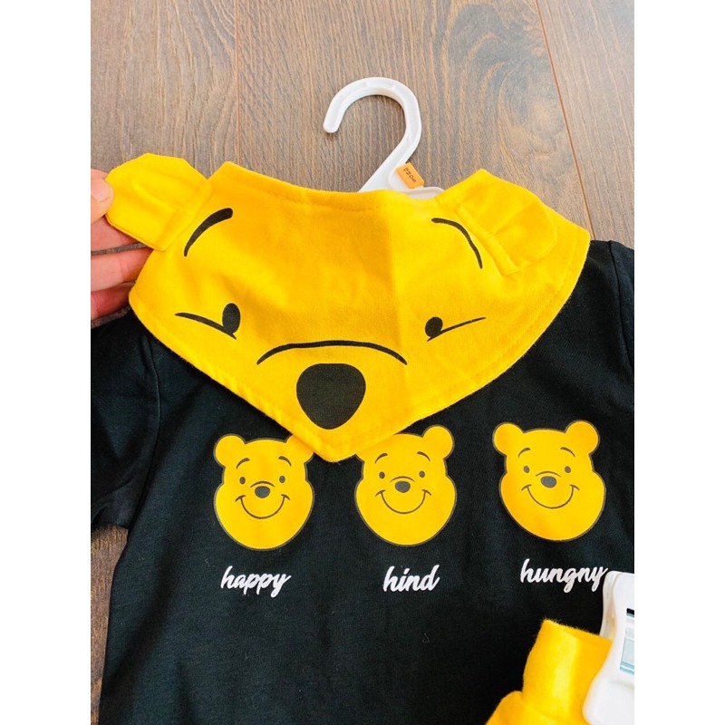 BỘ CỘC H&amp;M KÈM YẾM HÌNH GẤU POOH CAO CẤP CHO BÉ TRAI