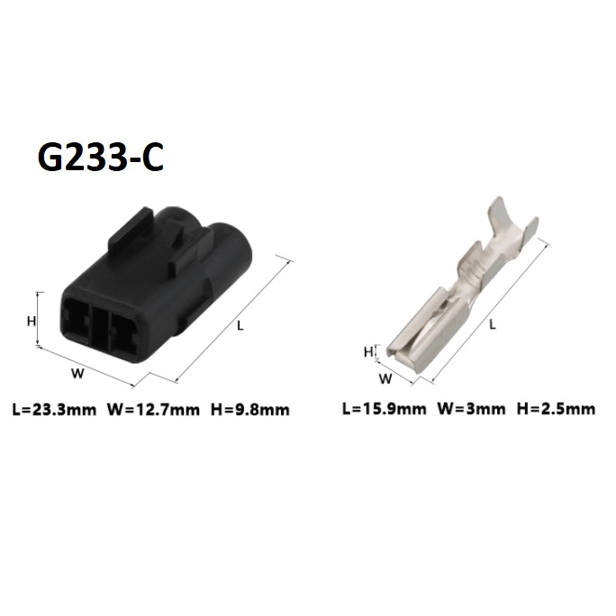 G233-Giắc cắm cảm biến ôxy đảo chiều của radar không thấm nước 2.2mm 2 lỗ