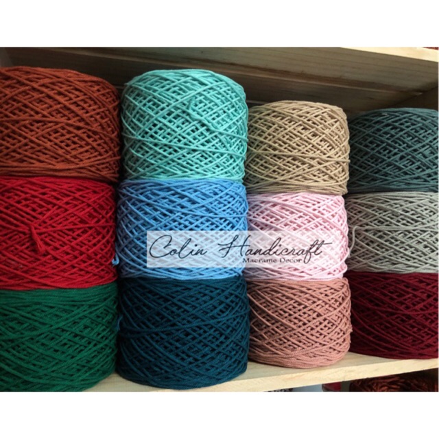 [Mã SKAMLTSM9 giảm 10% đơn 99K] [ 17 Màu] Dây thừng cotton thắt macrame màu size 2,5mm thắt macrame, dreamcatcher