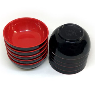 Chén chấm nhựa ( melamine ) 8.5x 3.4cm nhỏ màu đen đỏ, chén đựng mắm, tương sốt, gia vị, canh súp (10 PCX )