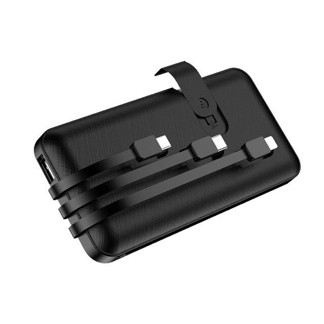 Sạc Dự Phòng 1000MAH Tích hợp 3 Dây Cáp Sạc Linghting /Micro/ Type C Hỗ trợ sạc nhanh