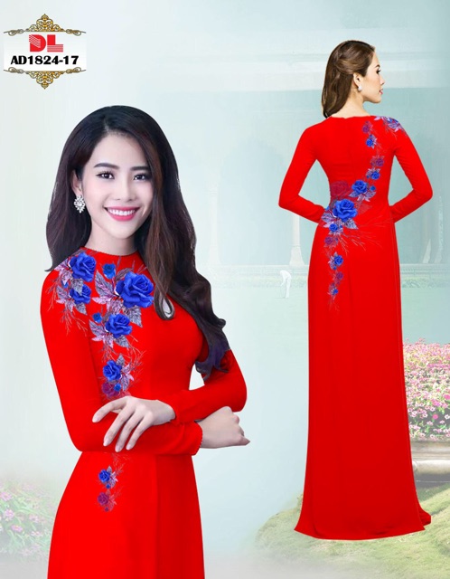 Vải áo dài in hoa hồng trắng